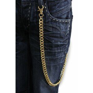 Men Women Gold Metal Casual Outfit Wallet Strong Chains Biker Jeans